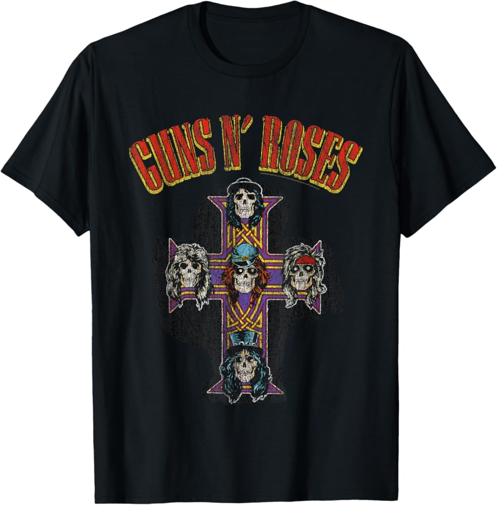 Amazon.com: Guns N' Roses Official Cross Arch T-Shirt : Clothing